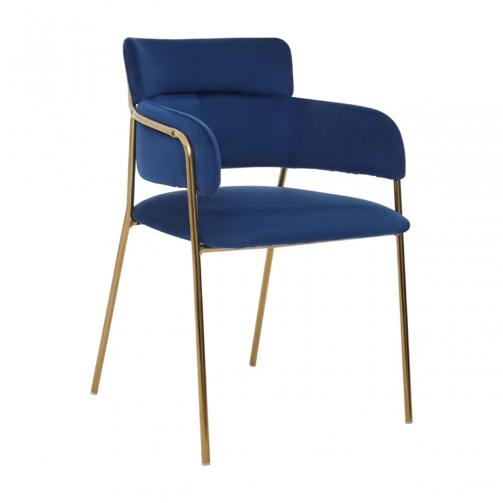 Tamzin Blue Velvet Dining Chair, Blue