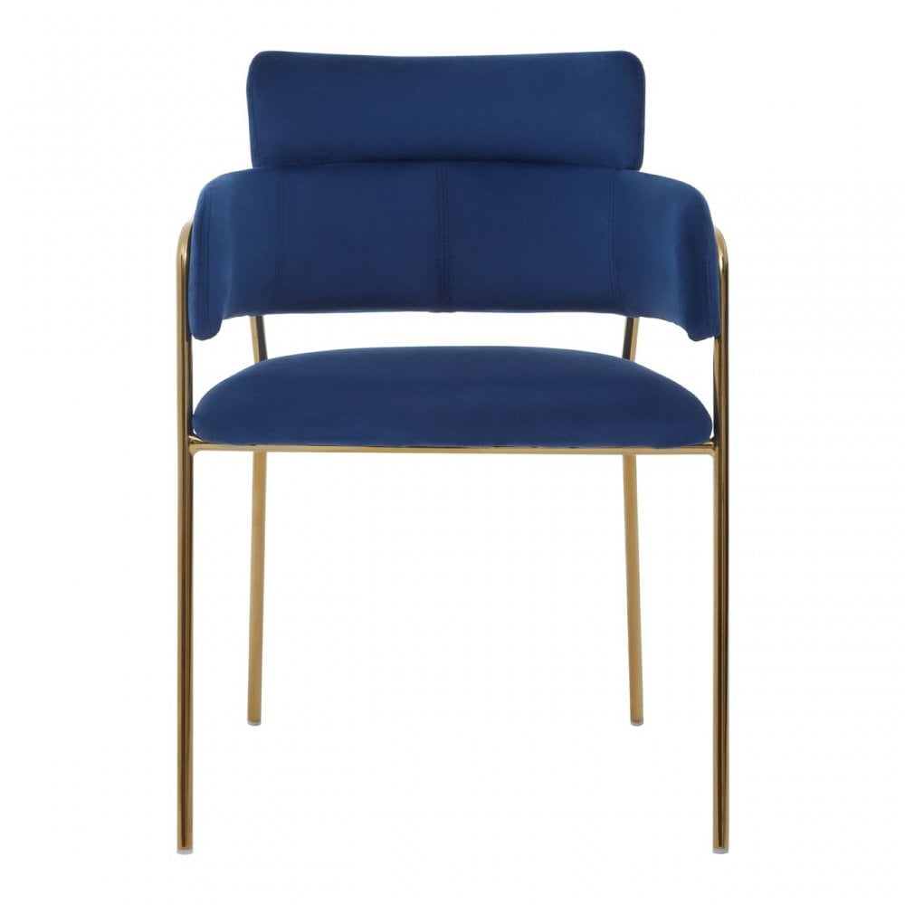 Tamzin Blue Velvet Dining Chair, Blue