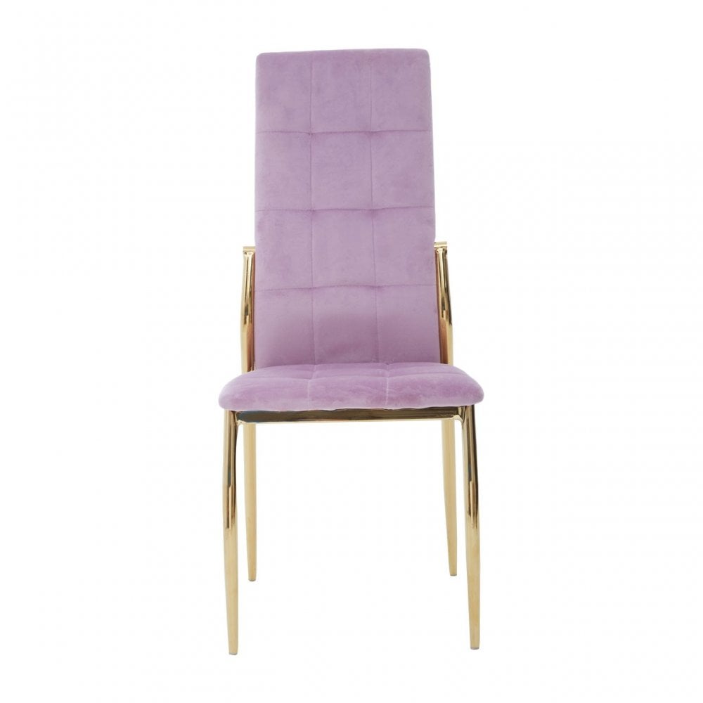 Tamzin Pink Velvet High Back Dining Chair, Pink