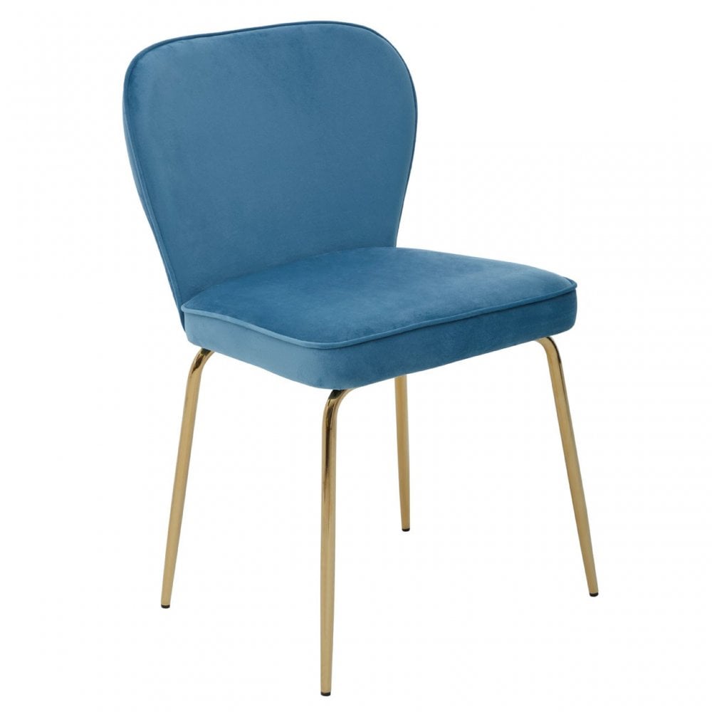 Tamzin Blue Velvet Tapered Back Dining Chair, Blue