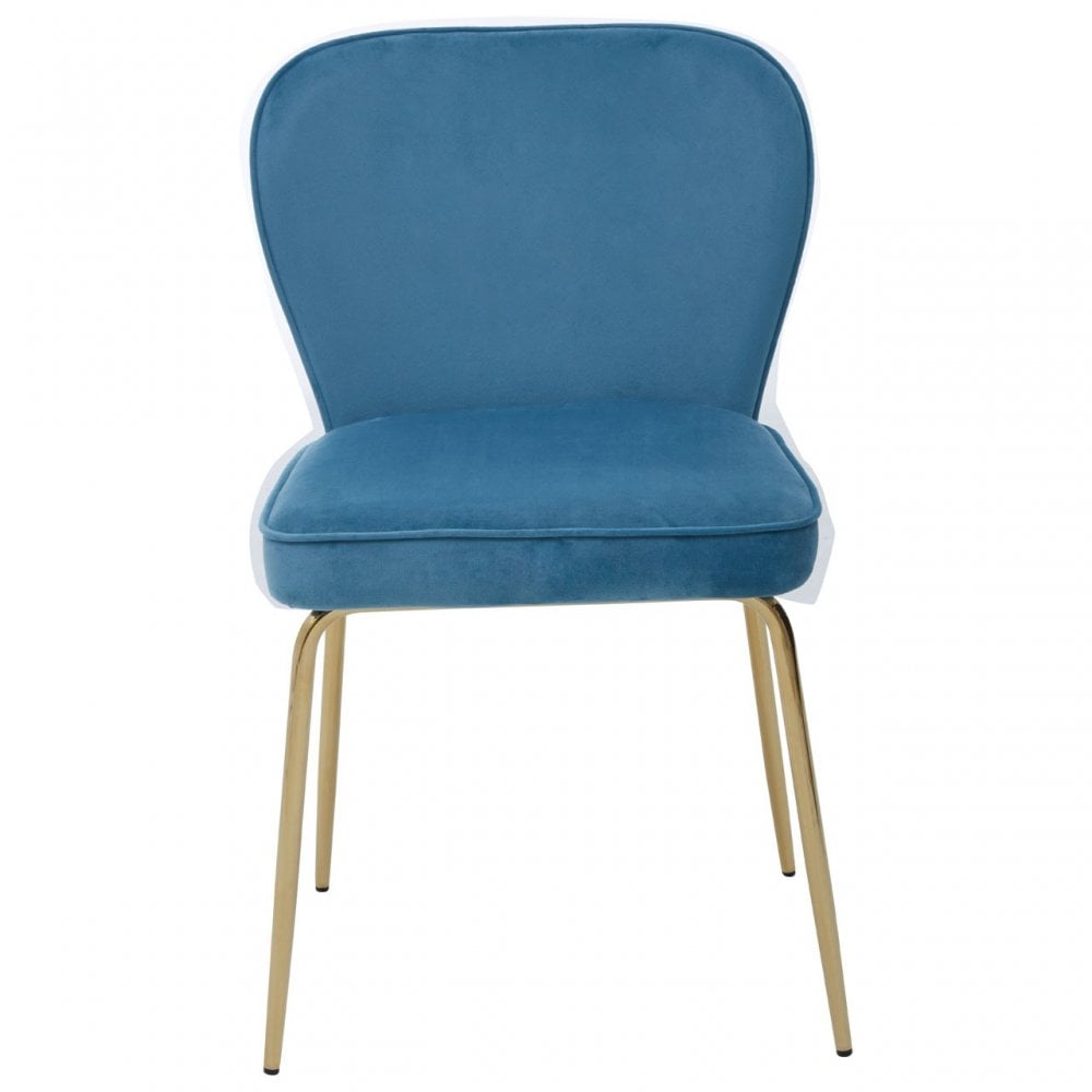 Tamzin Blue Velvet Tapered Back Dining Chair, Blue