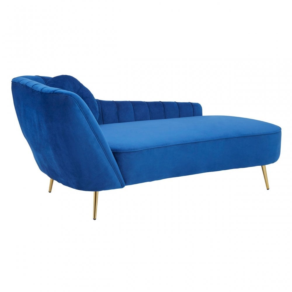 Felizia Midnight Left Arm Velvet Chaise