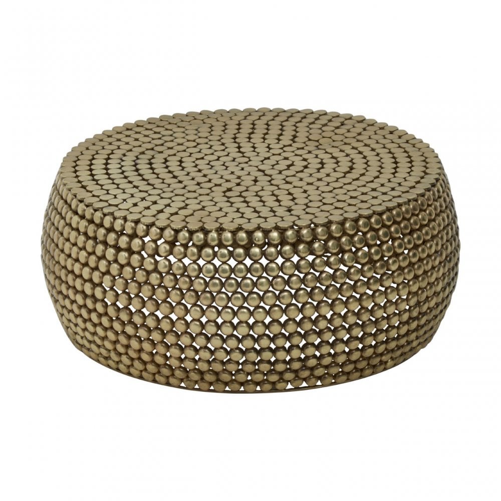 Templar Beaded Iron Coffee Table, Gold