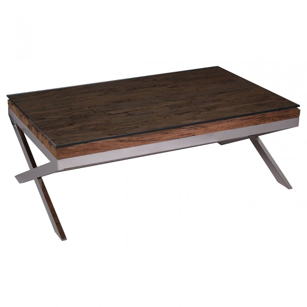 Kerala Natural Coffee Table With Cross Base