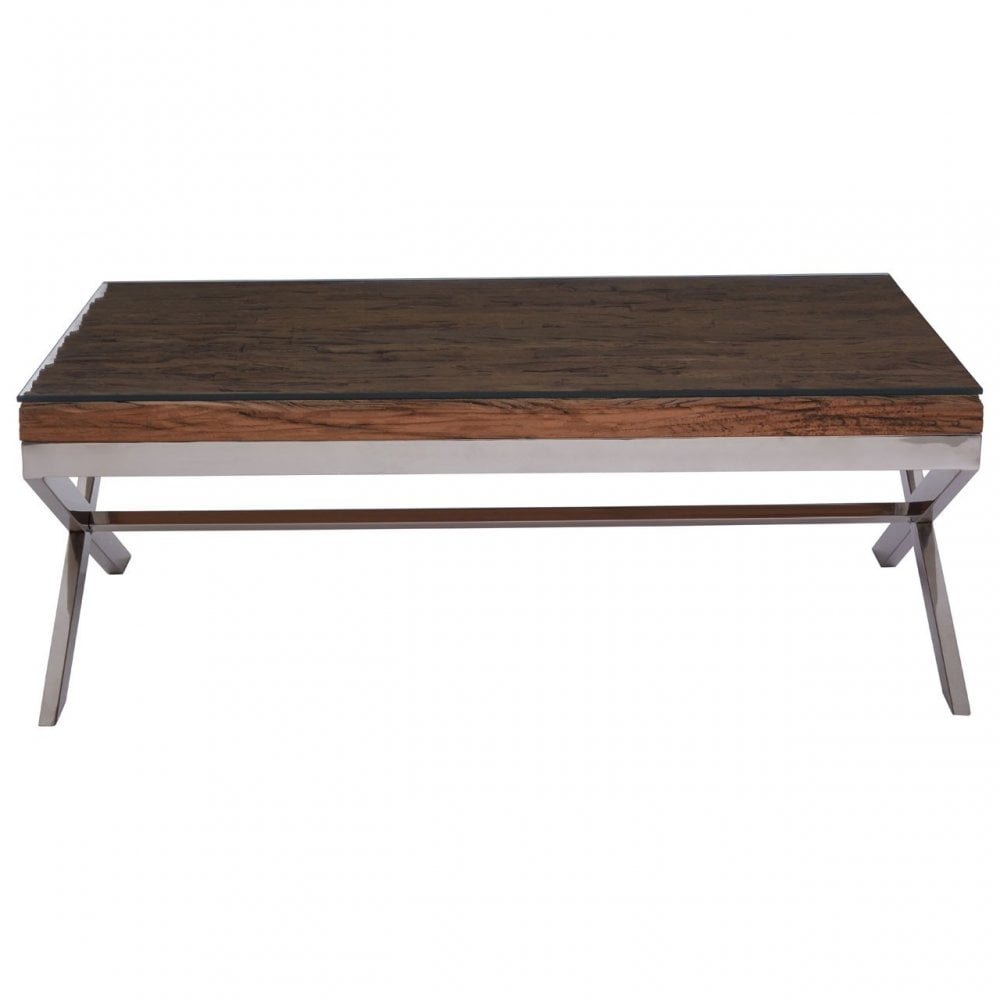 Kerala Natural Coffee Table With Cross Base