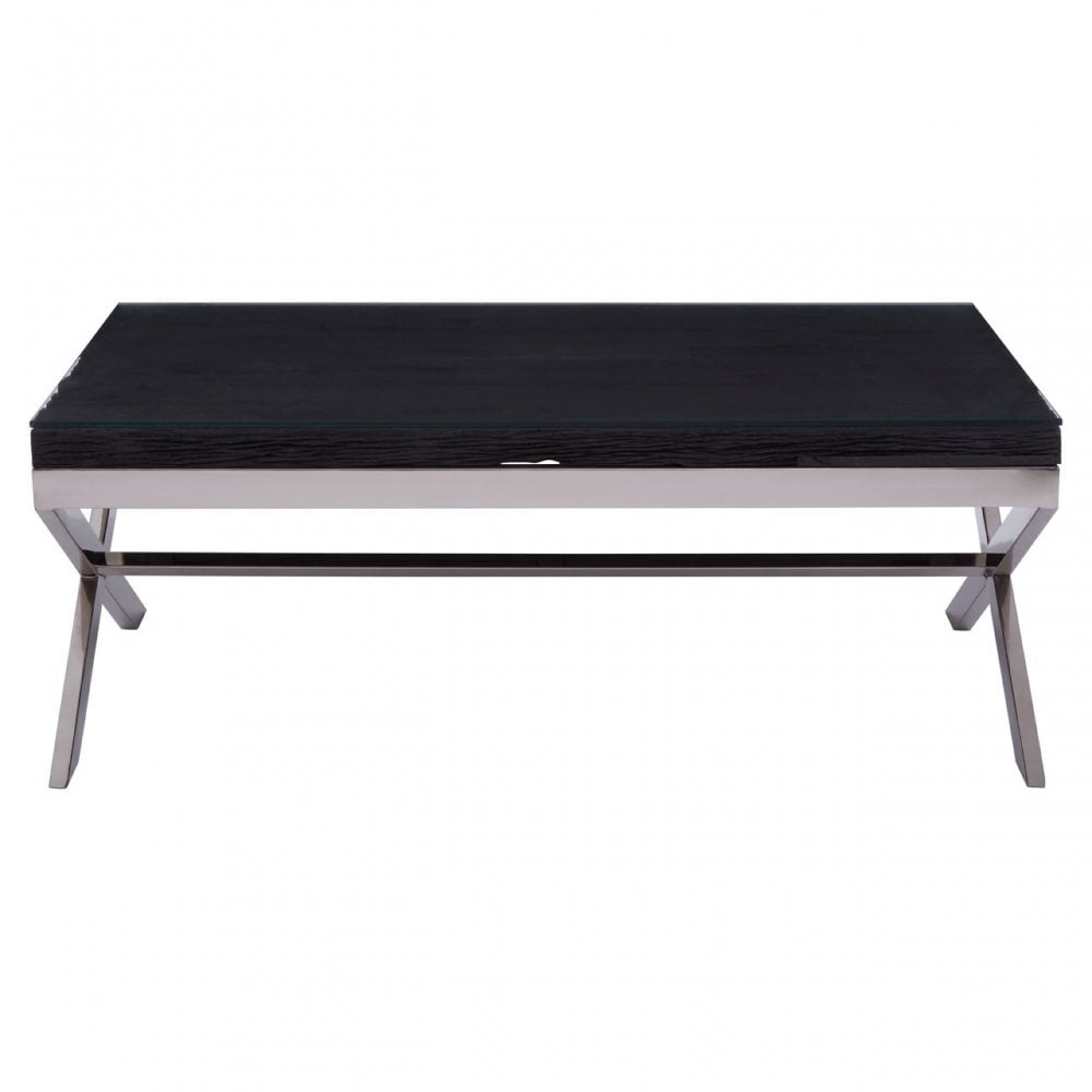 Kerala Black Coffee Table With Cross Base