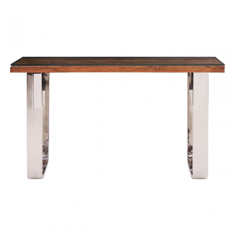 Kerala Natural U-Shaped Base Console Table