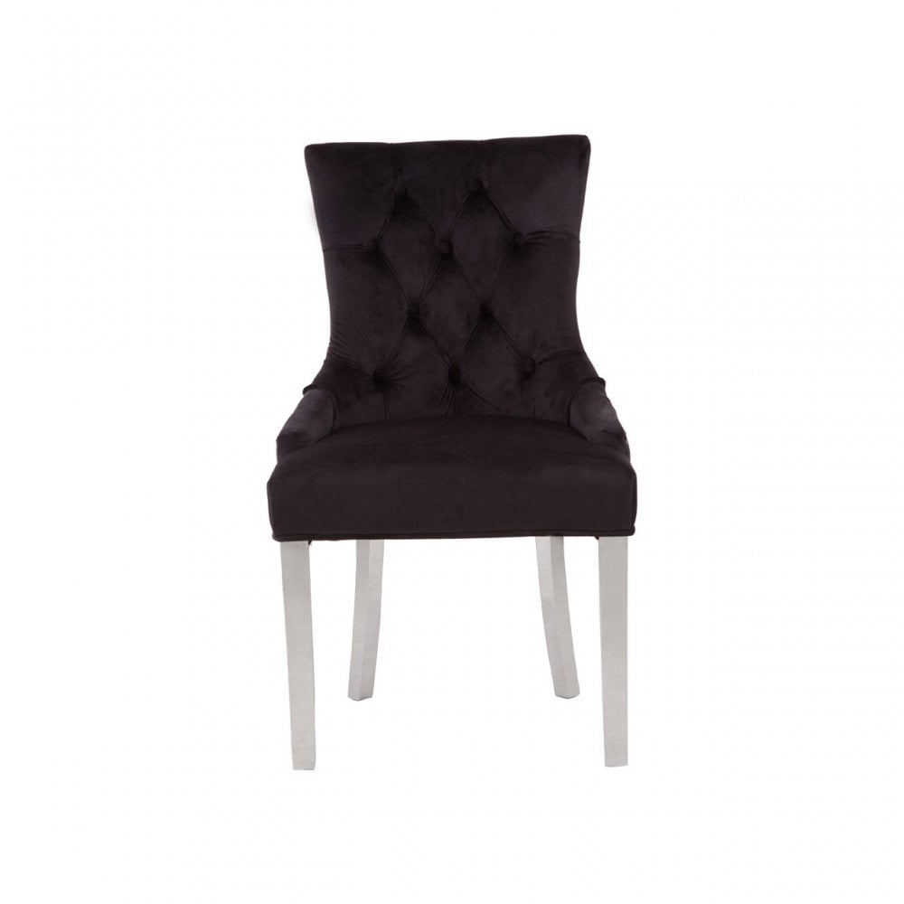 Richmond Black Velvet Dining Chair, Black