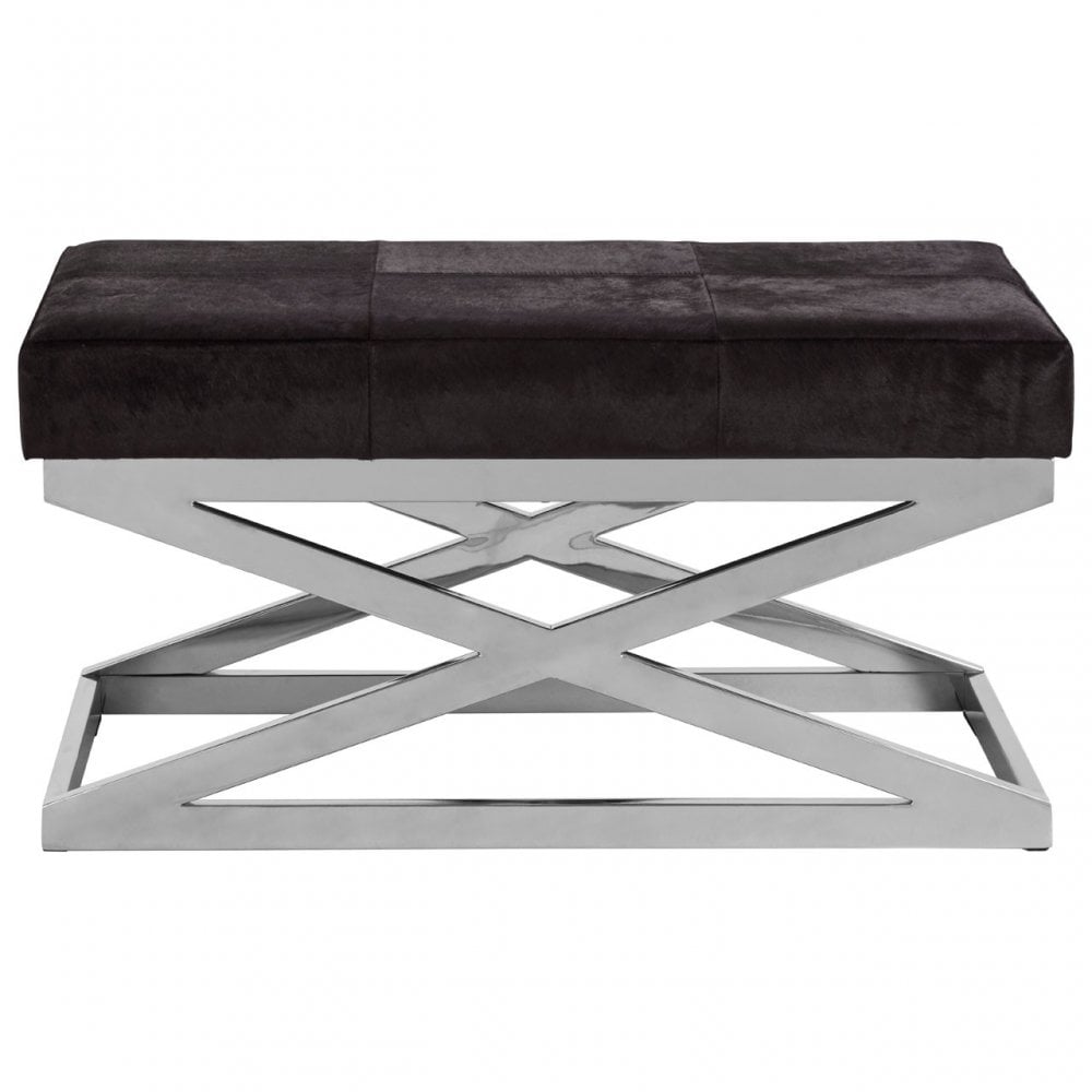 Kensington Townhouse Cross Base Bench, Black