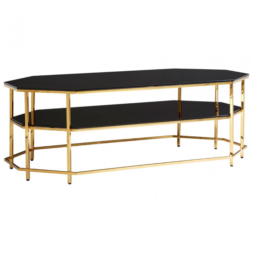 Arezzo Black Tempered Glass Coffee Table, Black