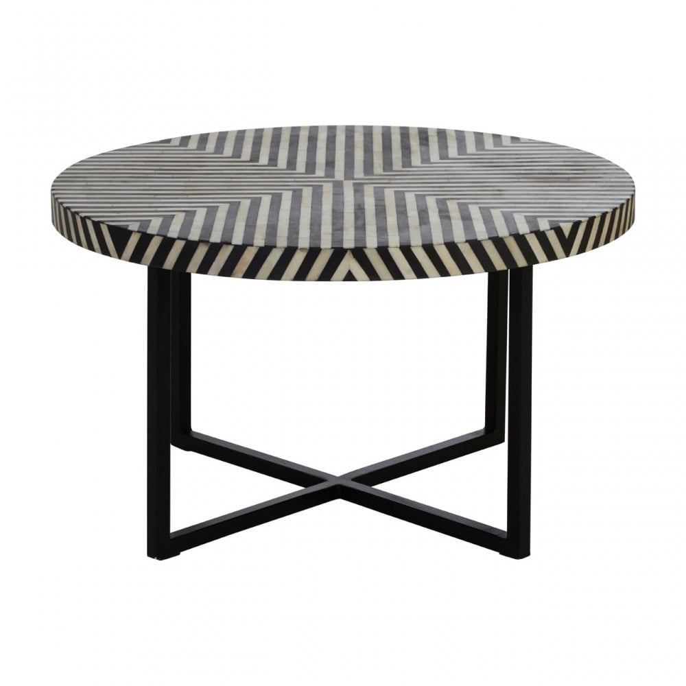 Boho Cross Base Coffee Table, Black