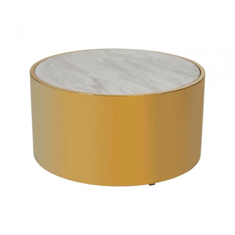 Carlox Round Coffee Table, Gold