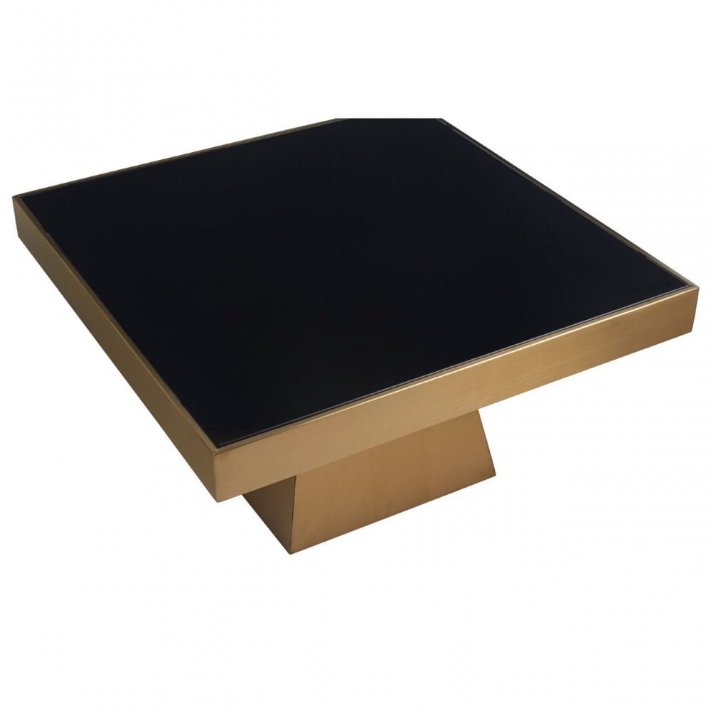 Carlox Square Gold Finish Coffee Table, Gold