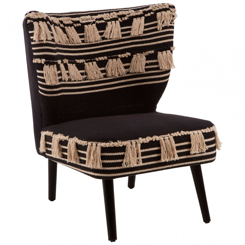 Cefena Black Moroccan Chair, Black