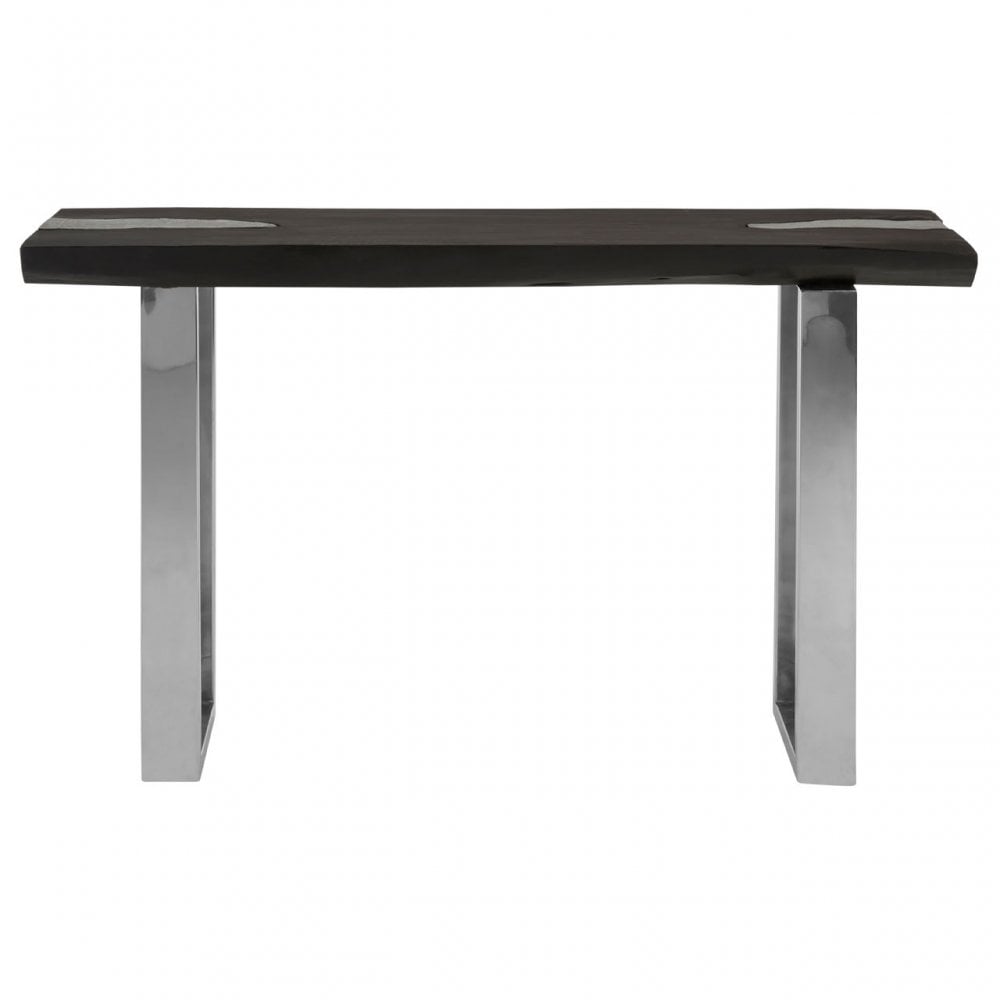 Asamra Console Table with Black Top, Black