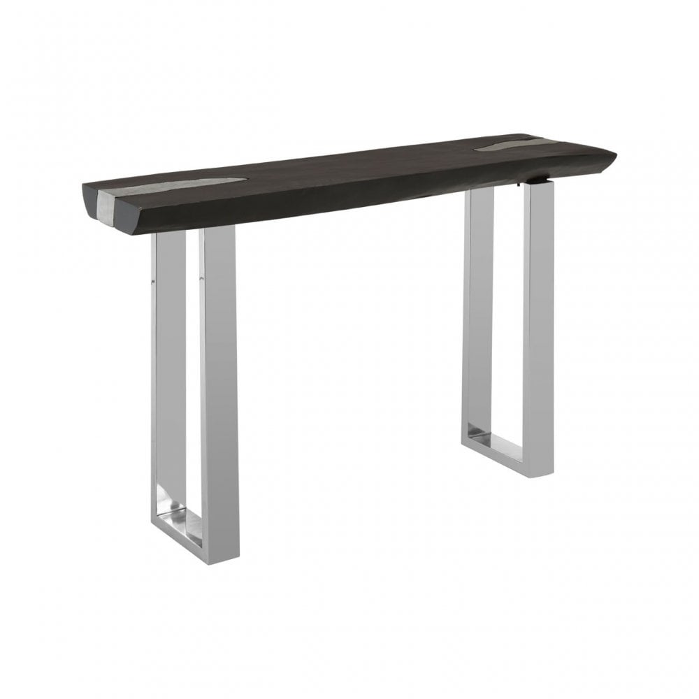 Asamra Console Table with Black Top, Black