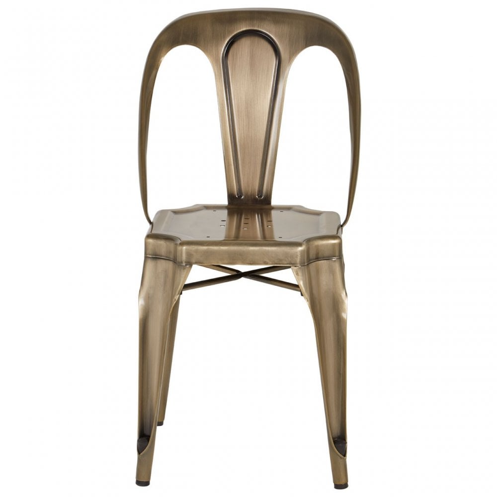 Grange Brass Finish Metal Chair, Brass