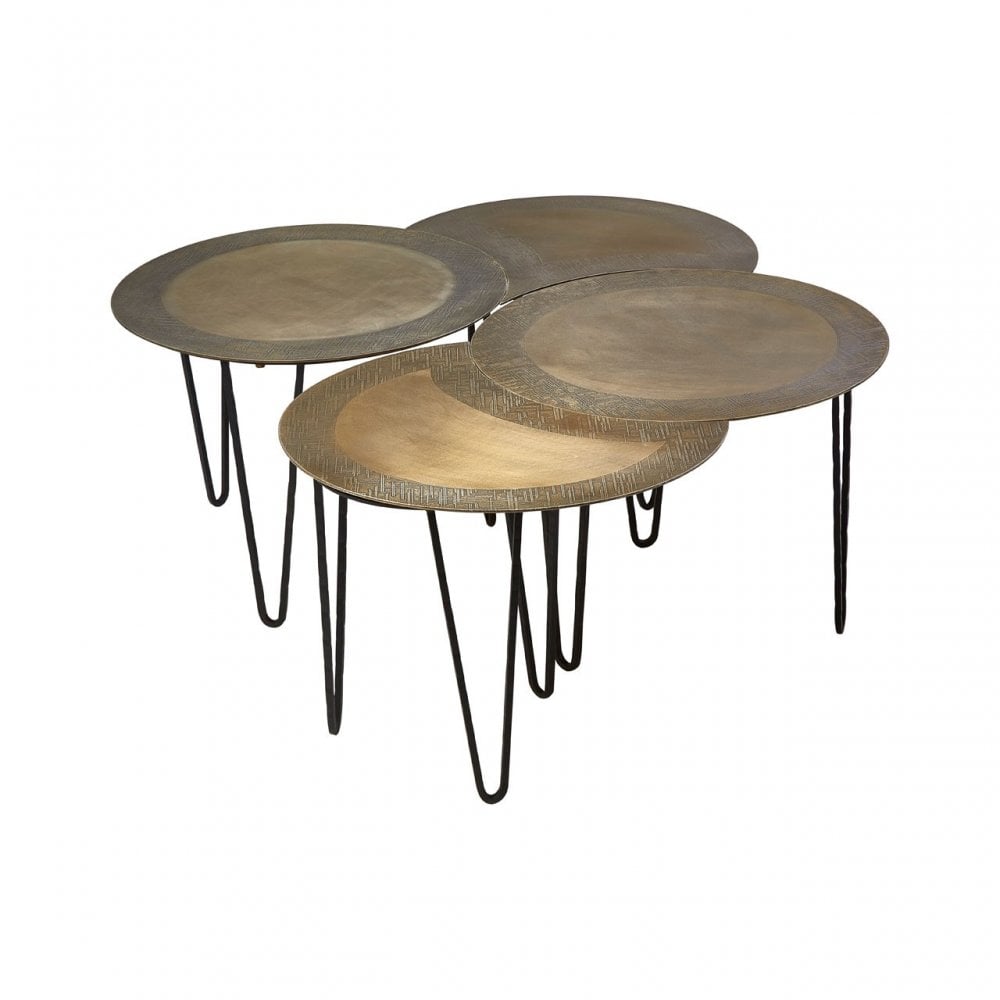 Rany Set Of 4 Coffee Tables, Brass