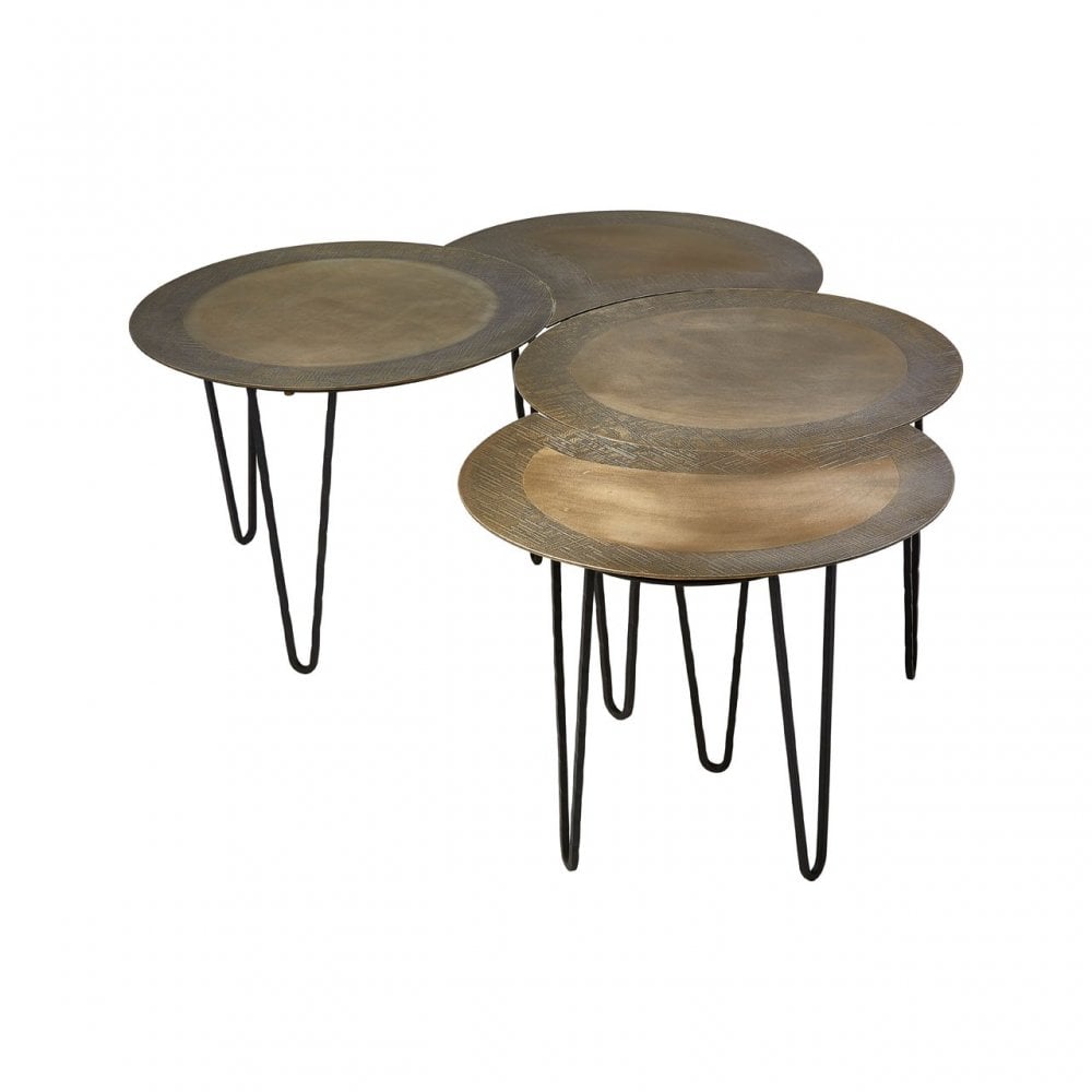 Rany Set Of 4 Coffee Tables, Brass