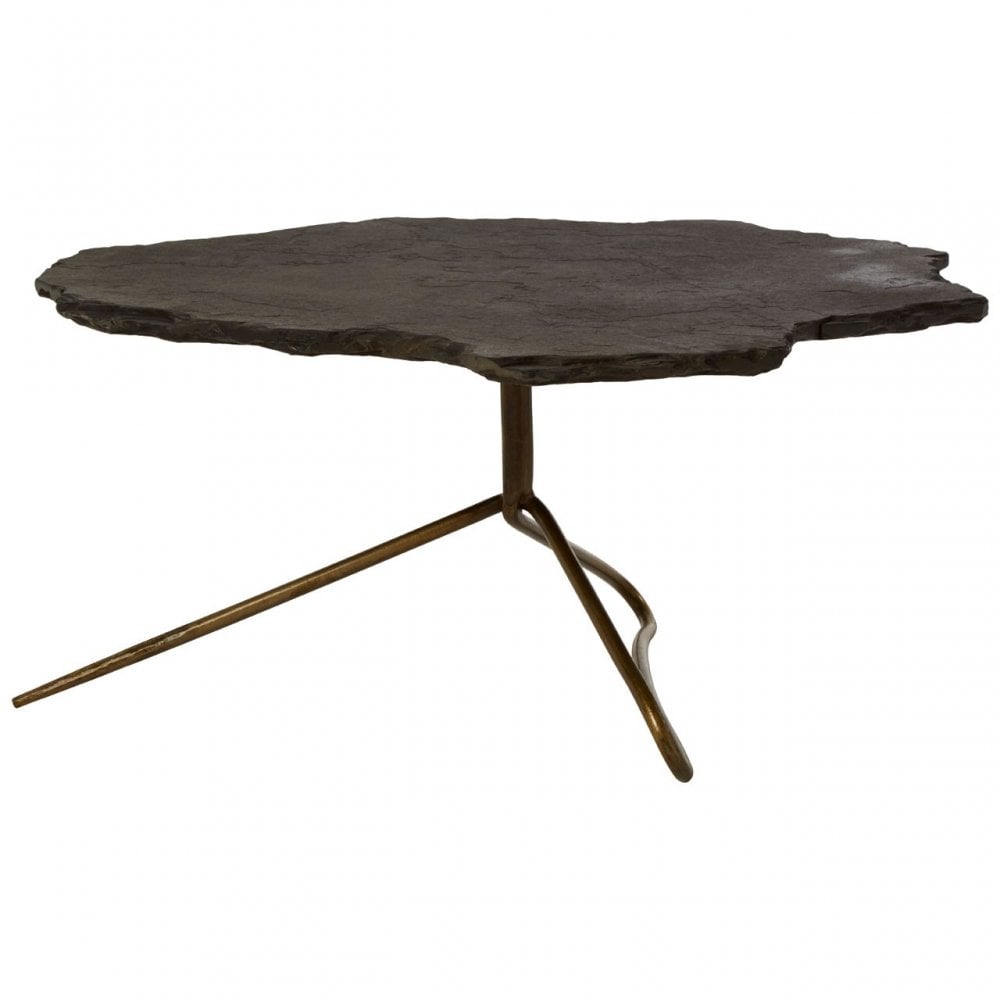 Rany Black Stone Top Coffee Table, Black