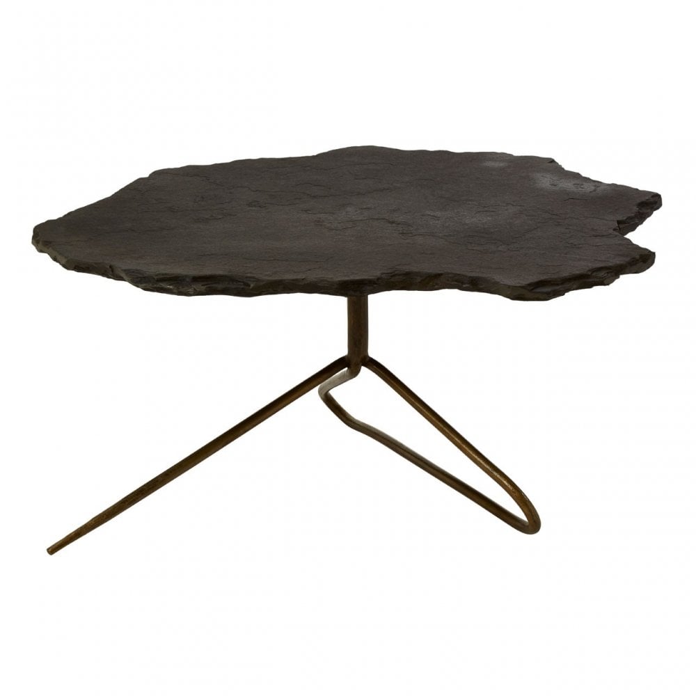 Rany Black Stone Top Coffee Table, Black