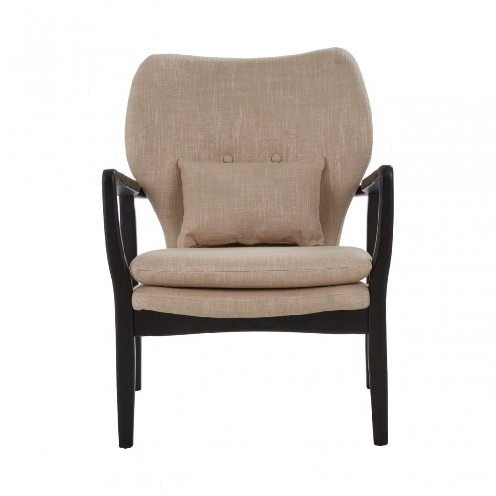 Stockholm Beige Chair With Black Wooden Frame, Beige