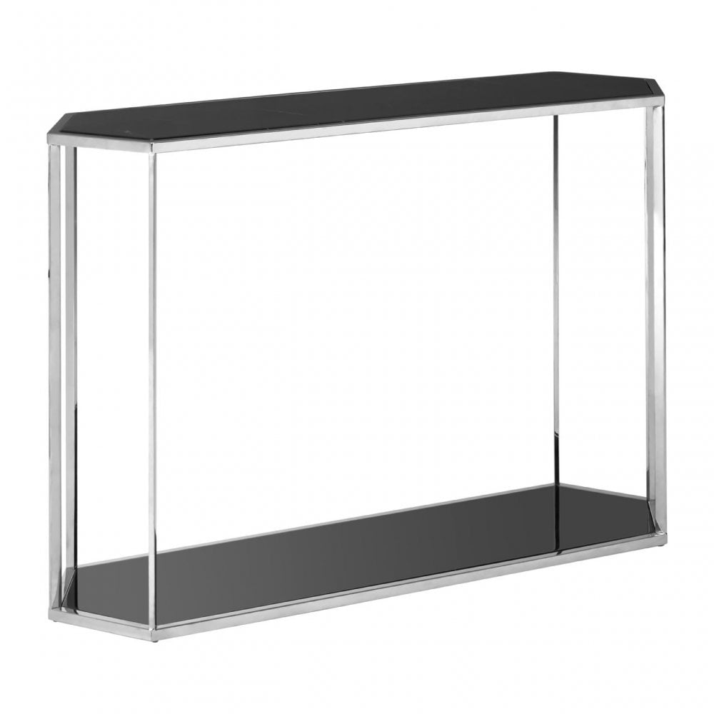 Piermount Silver Frame Console Table, Black