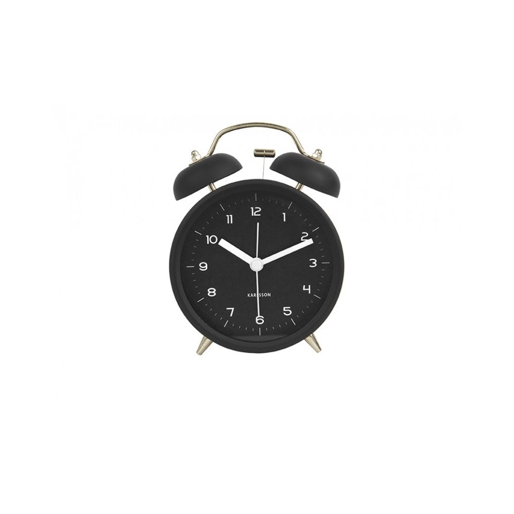 Alarm Clock Classic Bell with Gold, Black