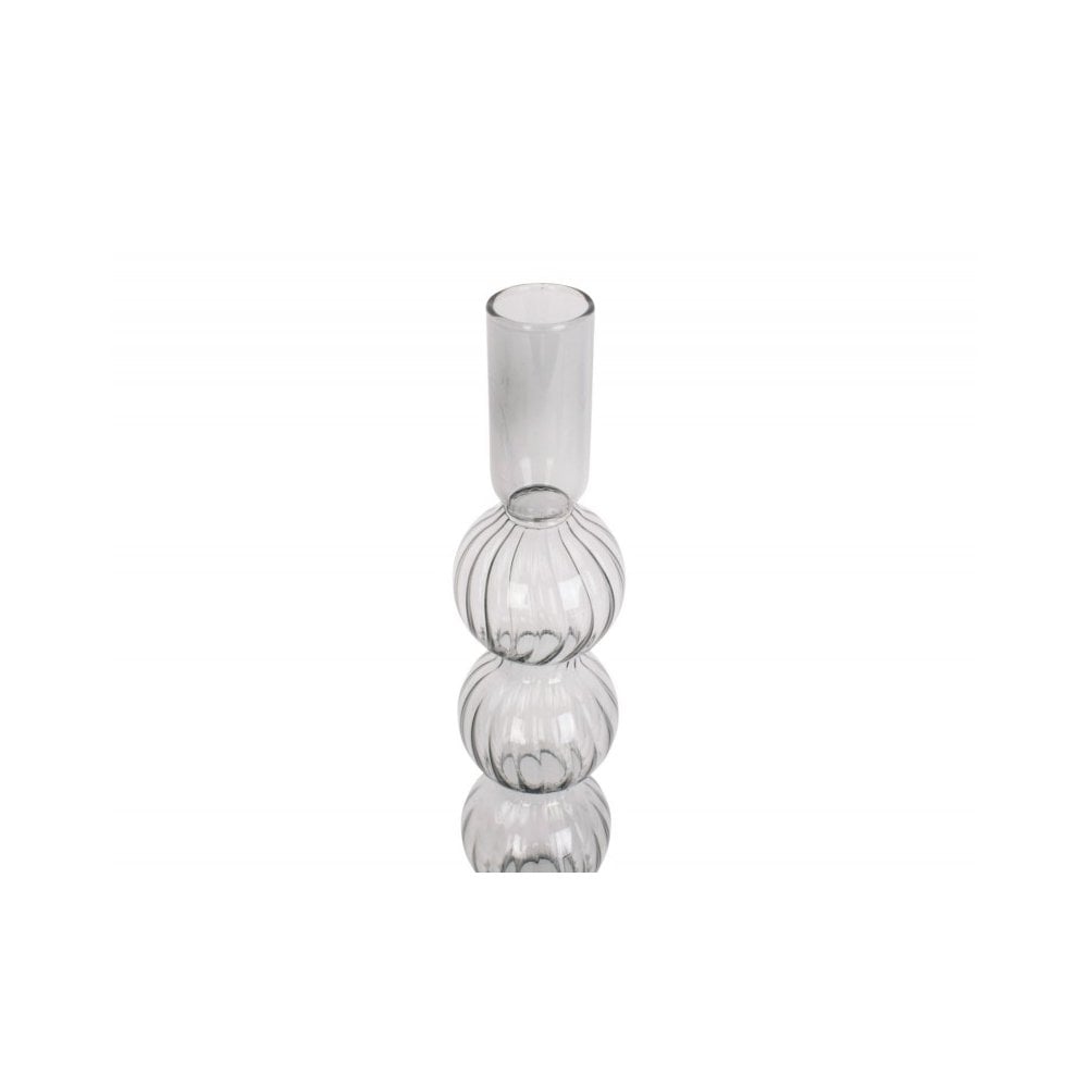 Candle holder Swirl Bubbles large, Clear