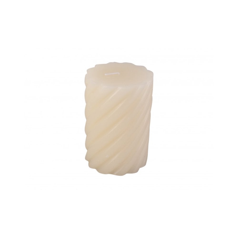 Pillar candle Swirl medium, Ivory