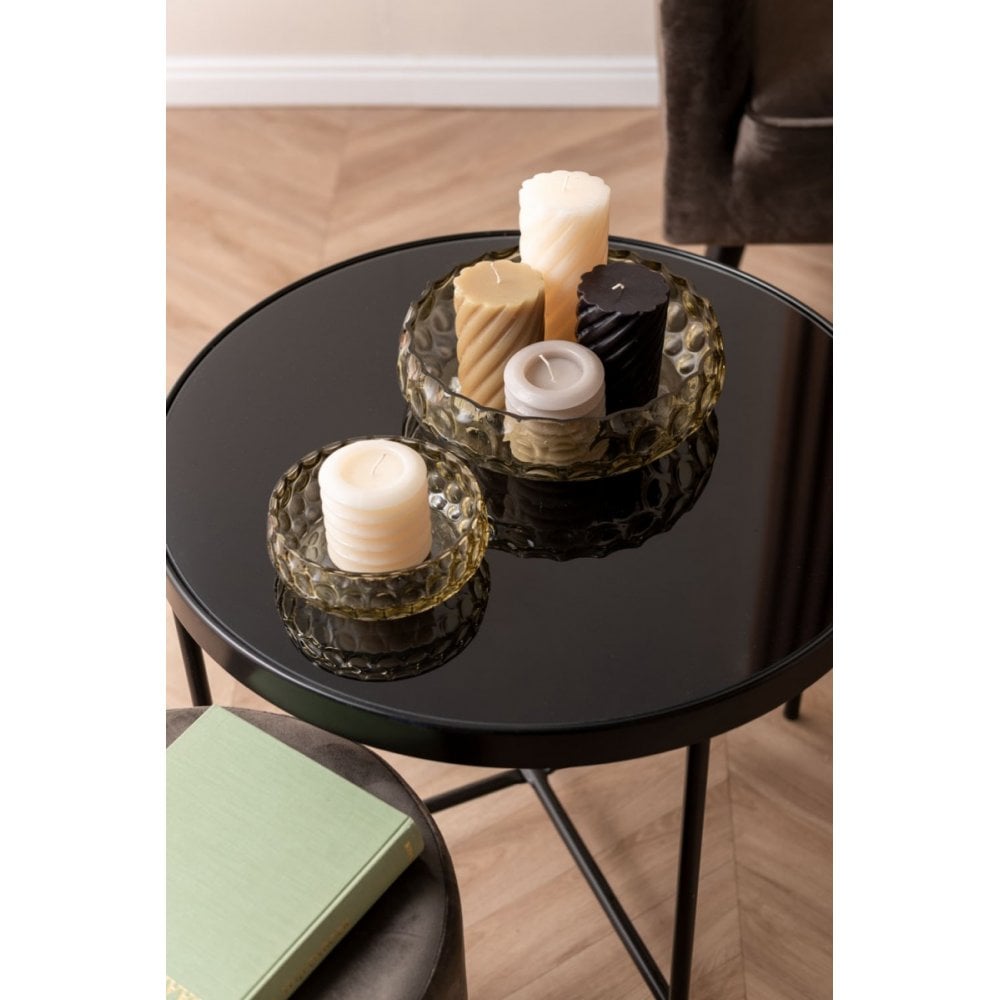 Pillar candle Swirl medium, Ivory