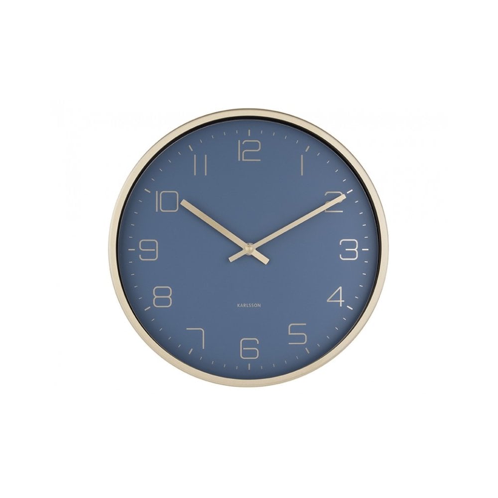 Wall Clock Gold Elegance, Blue