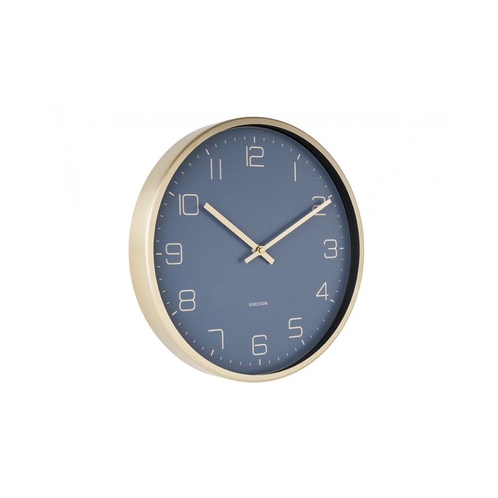 Wall Clock Gold Elegance, Blue