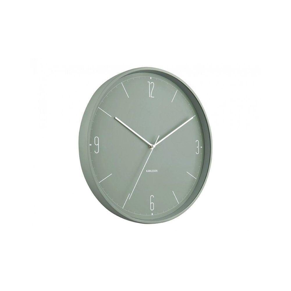 Wall Clock Numbers & Lines, Jungle green, Green