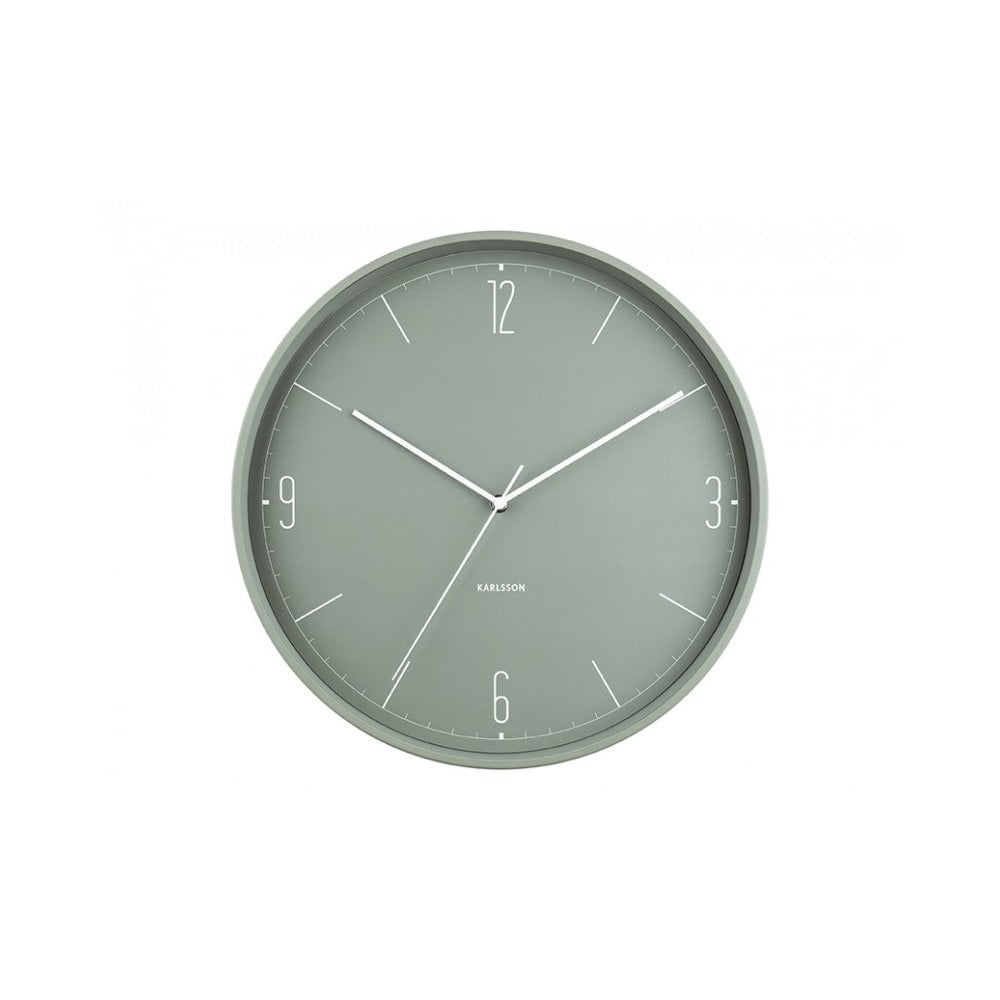 Wall Clock Numbers & Lines, Jungle green, Green