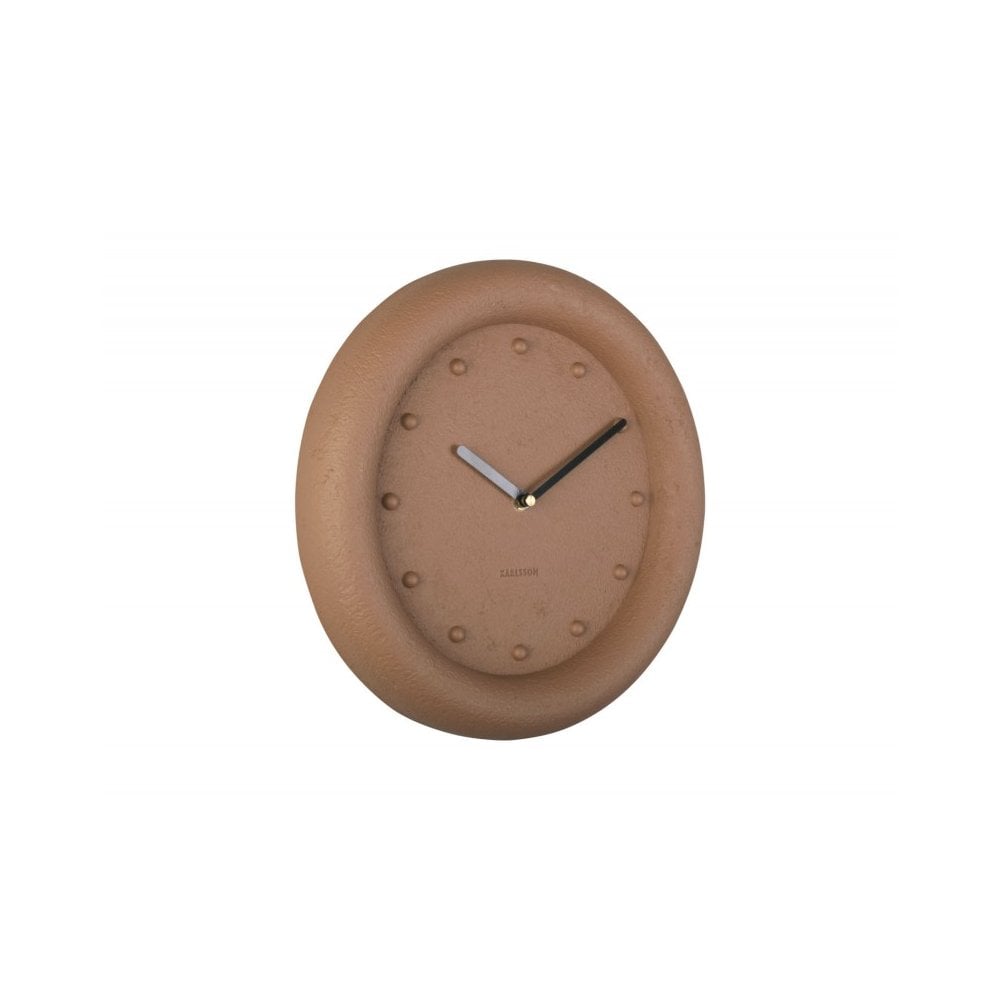 Wall clock Petra, Terracotta orange, Orange