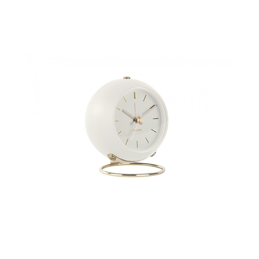 Alarm Clock Globe, White