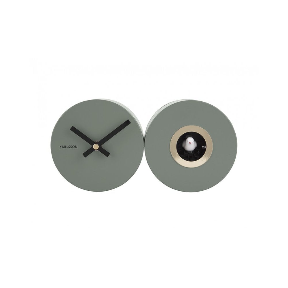 Wall Clock Duo Cuckoo, Jungle green, Green