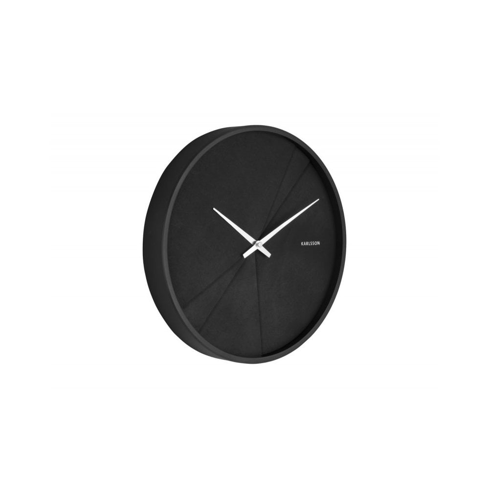 Wall clock Layered Lines, Black