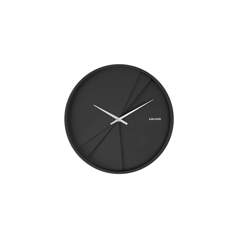 Wall clock Layered Lines, Black