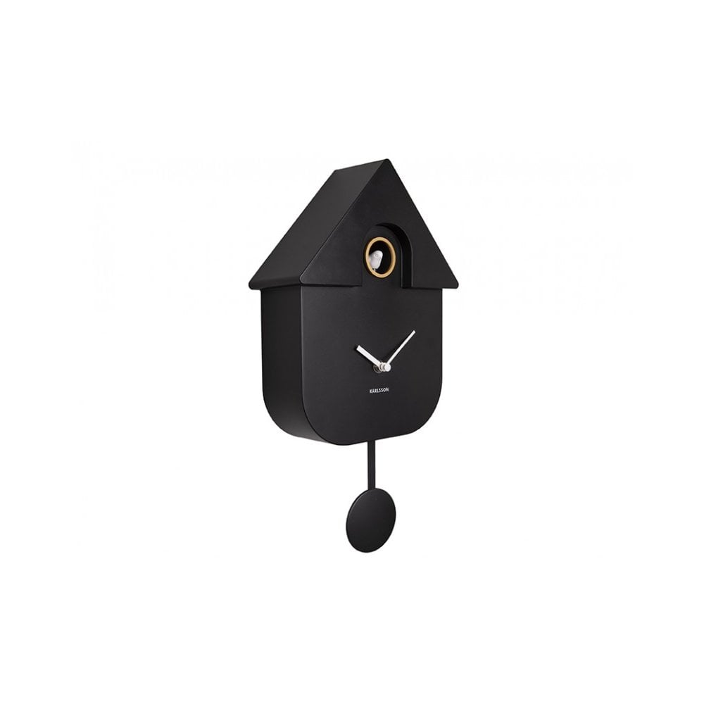 Wall Clock Modern Cuckoo, Black