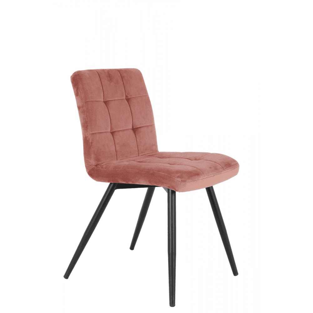 Dining Chair 57x49x84cm Olive Fr Velvet Old Pink