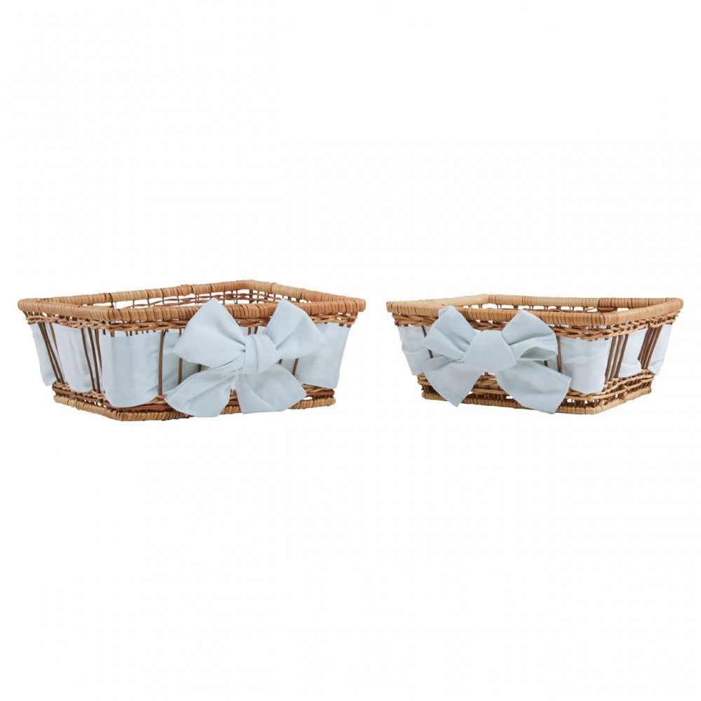 Natural Fern With Lining Baskets - Set Of 2