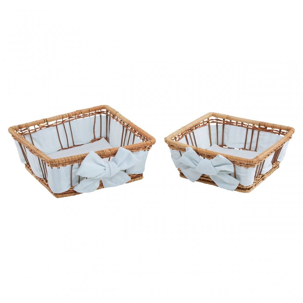 Natural Fern With Lining Baskets - Set Of 2