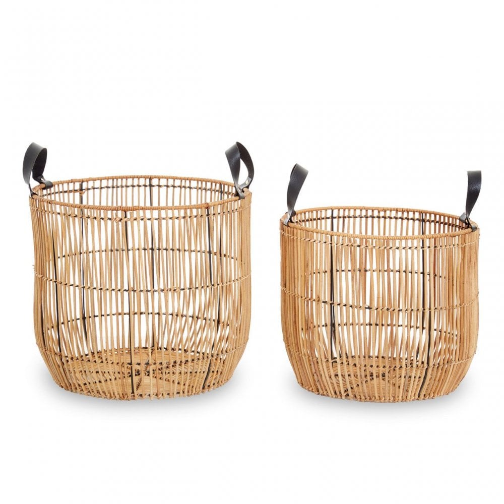 Batu Set Of 2 Natural Rattan Baskets