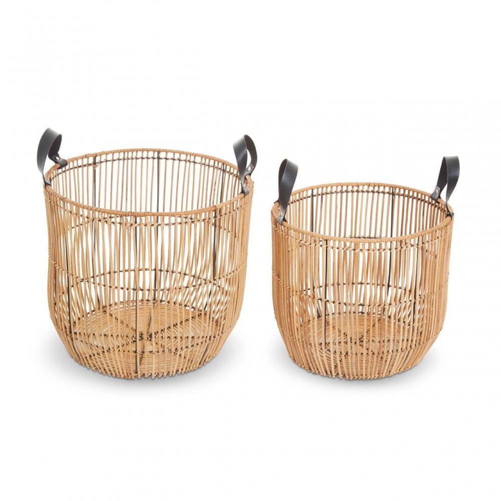 Batu Set Of 2 Natural Rattan Baskets