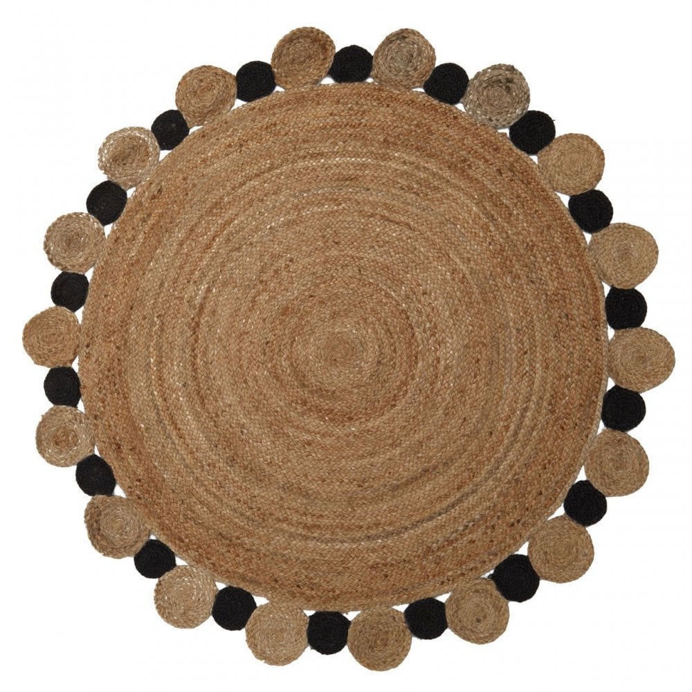 Bosie Large Natural And Black Jute Rug