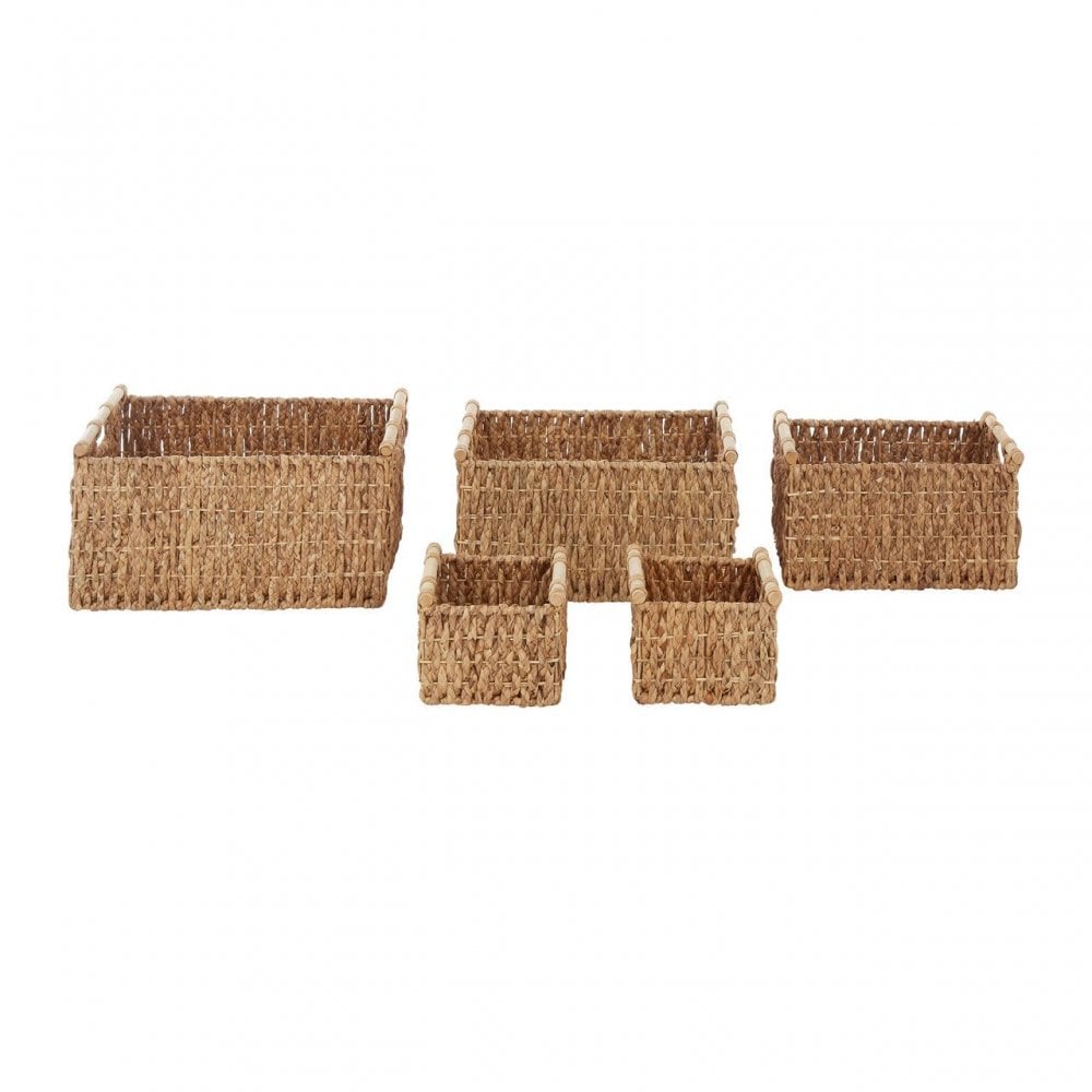 Water Hyacinth Storage Baskets – Set Of 5