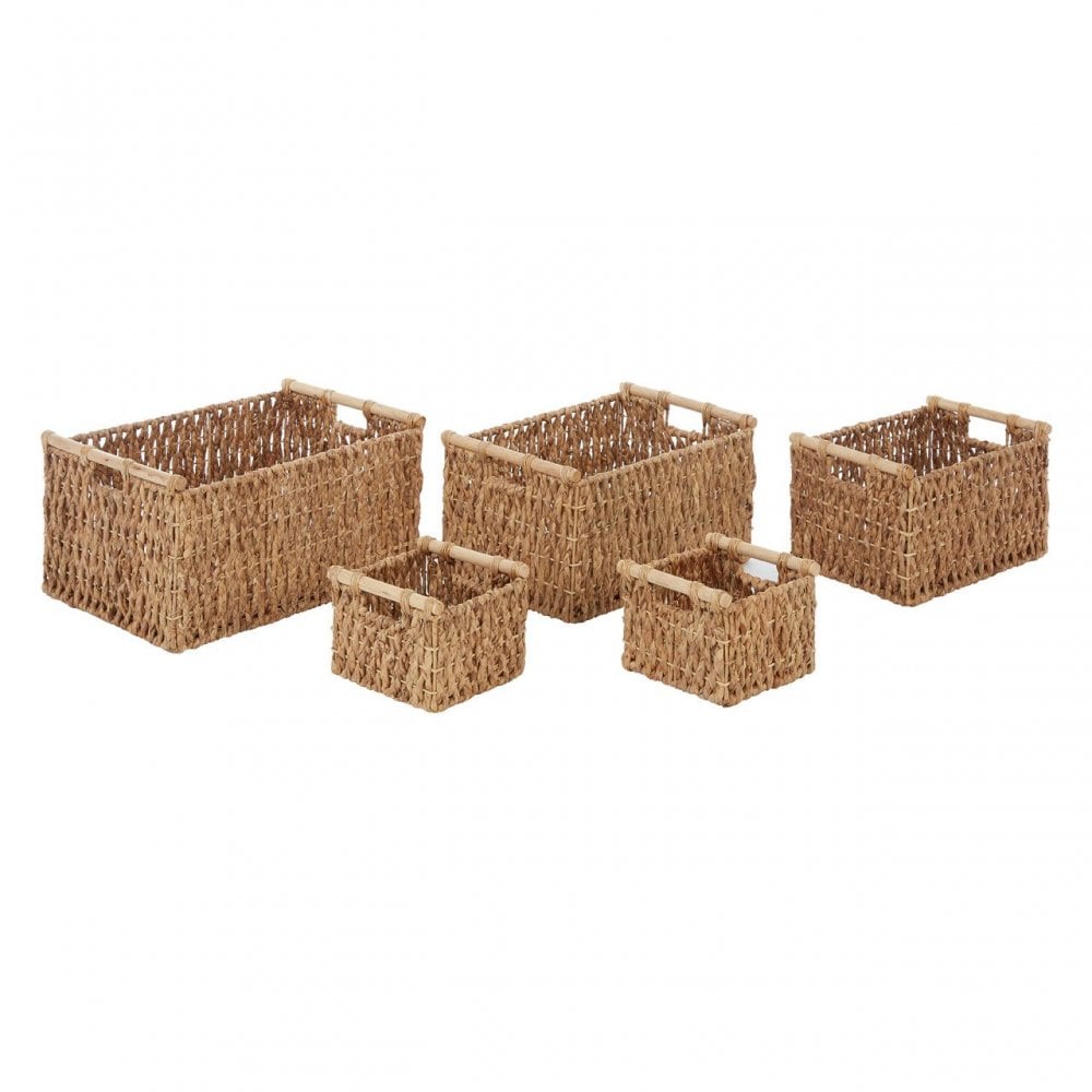 Water Hyacinth Storage Baskets – Set Of 5