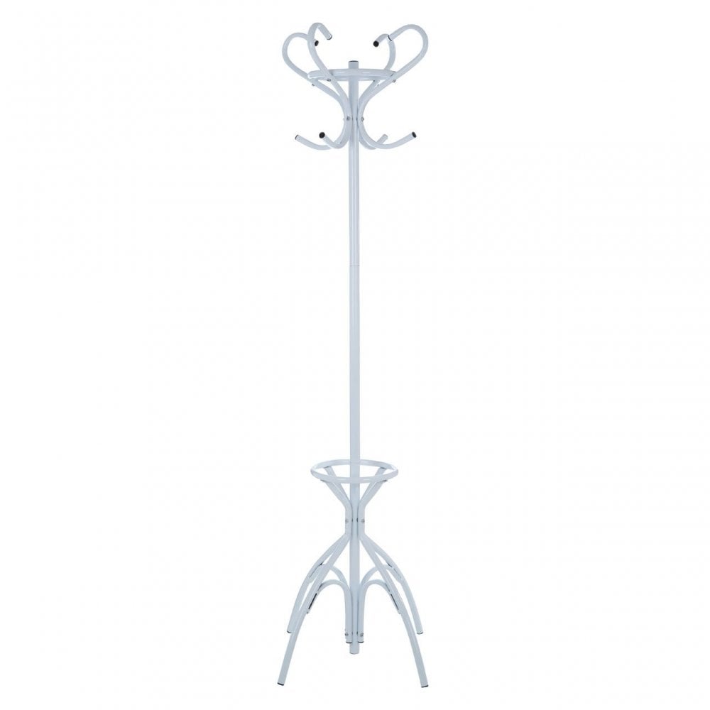 White Powder Coated Metal Coat Stand